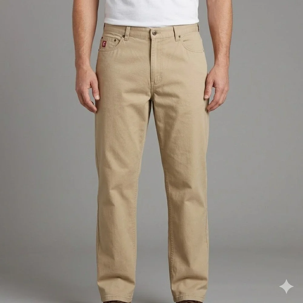 Chaps Tan‎ Straight Fit Stretch Cotton Twill Chino Pants 38x30